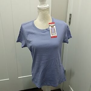 NWT DKNY purple Shirt Sleeve Organic Tee M